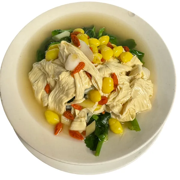 Braised Pea Tip With Bean Curd Wraps