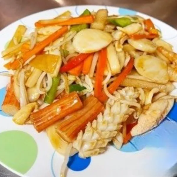 Stir Fried Sticky Rice Cake In Japanese Style